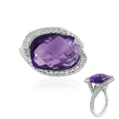 9K Zambian Amethyst Gold Ring